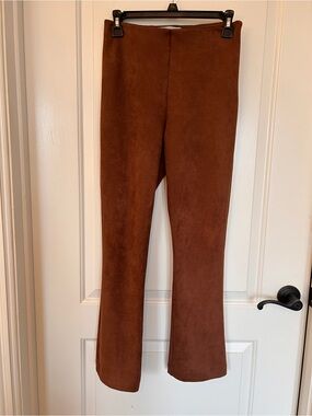 Tuckernuck Brown Faux-Suede Flare Pants
